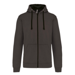 Sweat-shirt zipp&eacute; capuche contrast&eacute;e SEFI POITIERS